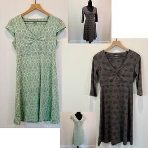 Toad & Co Rosemarie Dress Bundle Women's Small Mocha Mint Aztec Print